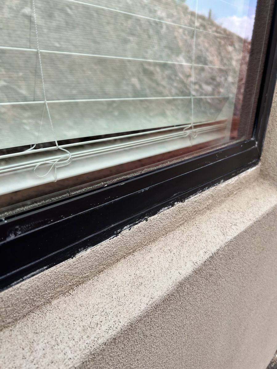 Dirty window sill and frame after cleaning by Clear as Days